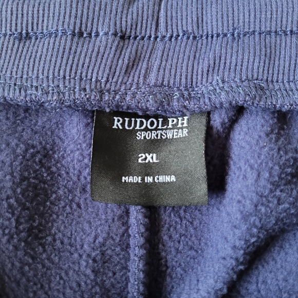 Men's Fleece Navy Blue Jogger Pants - Picture 7 of 8